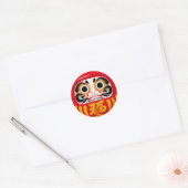 Daruma-pop (traditionele Japanse geluksbrenger) Ronde Sticker (Envelop)