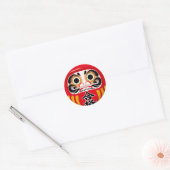 Daruma-pop (traditionele Japanse geluksbrenger) Ronde Sticker (Envelop)