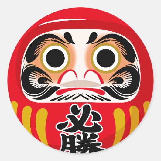 Daruma-pop (traditionele Japanse geluksbrenger) Ronde Sticker (Voorkant)