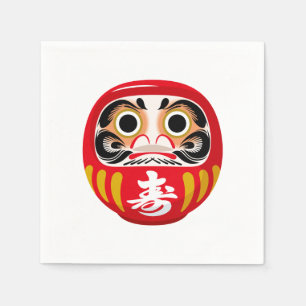 Daruma-pop (traditionele Japanse geluksbrenger) Servet