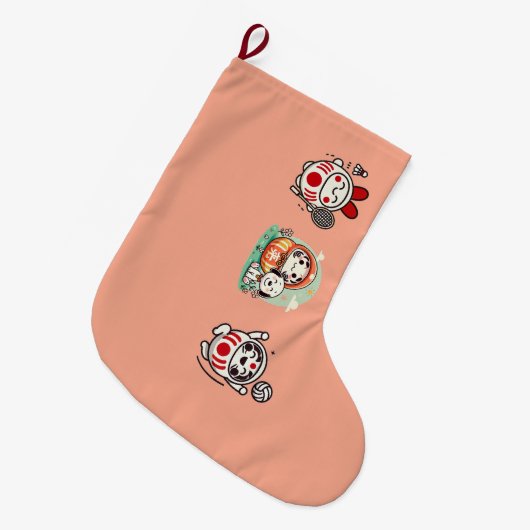 Daruma Trio Grote Kerstsok (Voorkant (Hangend))
