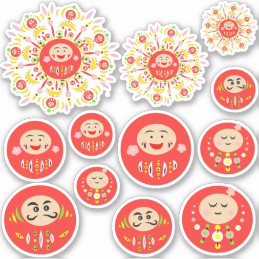 Daruma-variëteit Sticker (Voorkant)