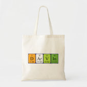 Darvin periodieke table name canvas tas (Voorkant)