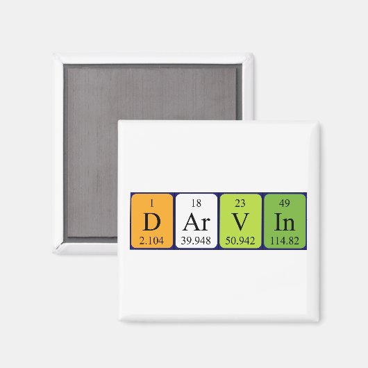 Darvin periodieke table name magnet (Voorkant / Achterkant)