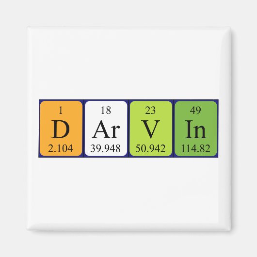 Darvin periodieke table name magnet (Voorkant)