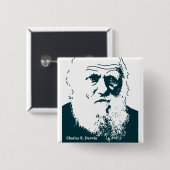 Darwin Afbeelding. Knoop Vierkante Button 5,1 Cm (Voorkant /achterkant)