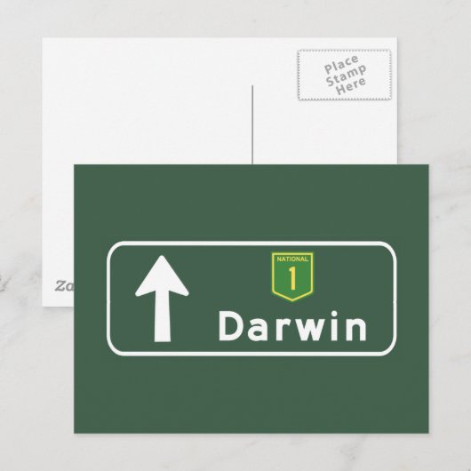 Darwin, Australia Road Sign Briefkaart (Voorkant / Achterkant)