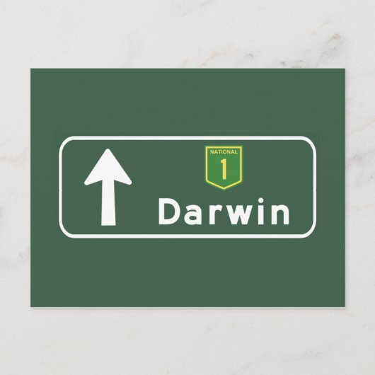Darwin, Australia Road Sign Briefkaart (Voorkant)