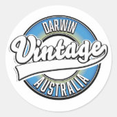 Darwin australië Vintage logo Ronde Sticker (Voorkant)