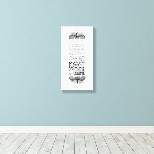 Darwin citeert overleving van het meest aanpasbare canvas afdruk (Insitu (Houten vloer))