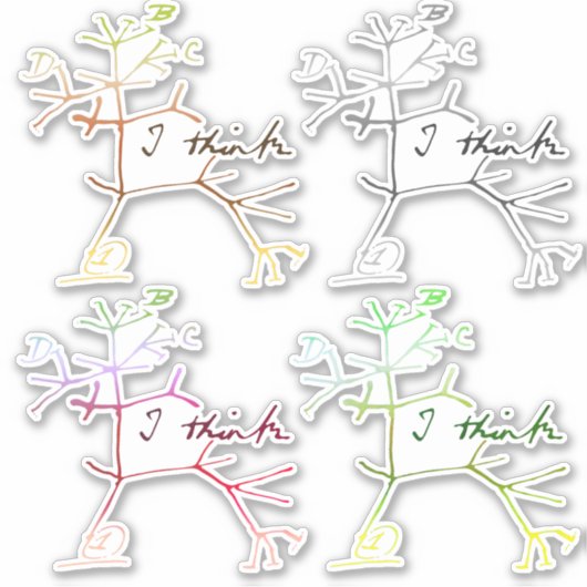 Darwin denk ik - boom van het leven sticker (Voorkant)