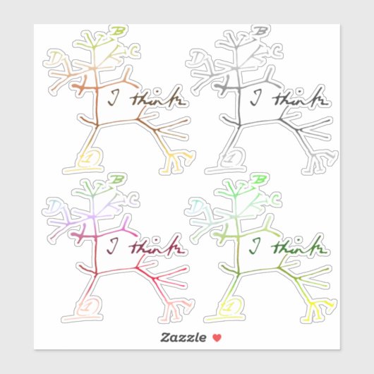 Darwin denk ik - boom van het leven sticker (Vel)