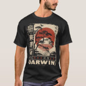 Darwin Evolution Japanse Red Sun Science Art T-shirt (Voorkant)