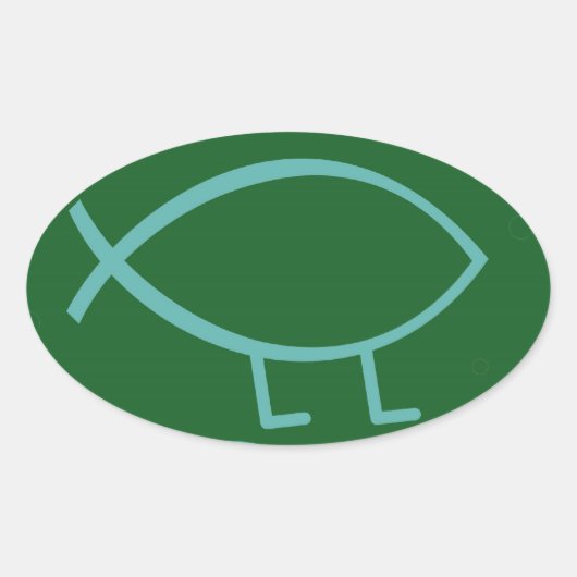 Darwin Fish (groen & blauw, grotere) Stickers (Voorkant)