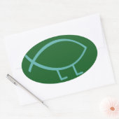 Darwin Fish (groen & blauw, grotere) Stickers (Envelop)