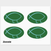 Darwin Fish (groen & blauw, grotere) Stickers (Vel)
