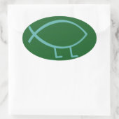 Darwin Fish (groen & blauw, grotere) Stickers (Tas)