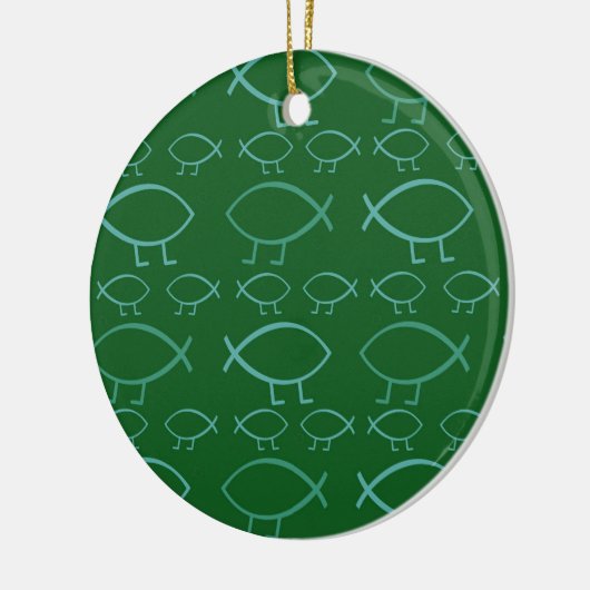 Darwin Fish Keramisch Ornament (Links)