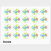 Darwin fish ronde sticker (Vel)