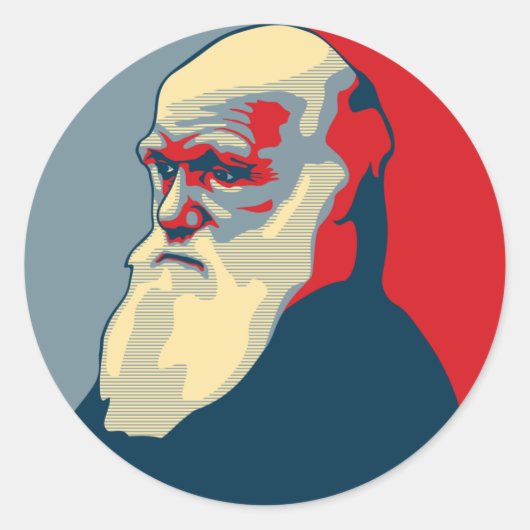 Darwin, geen tekst ronde sticker (Voorkant)