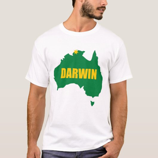Darwin Green and Gold Map T-Shirt (Voorkant)