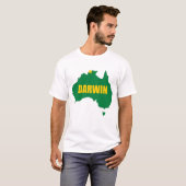 Darwin Green and Gold Map T-Shirt (Voorkant volledig)