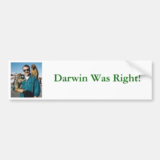 Darwin had gelijk! bumpersticker (Voorkant)