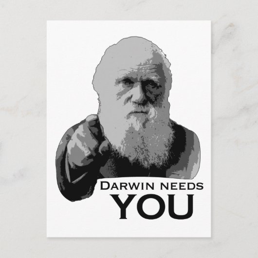 Darwin heeft je nodig! briefkaart (Voorkant)