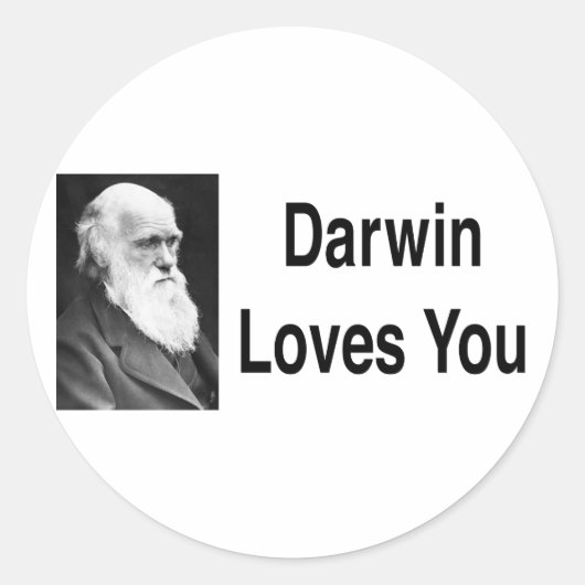 Darwin houdt van je 2 ronde sticker (Voorkant)