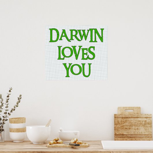 Darwin houdt van je poster (Keuken)