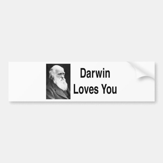 Darwin houdt van jou 2 bumpersticker (Voorkant)
