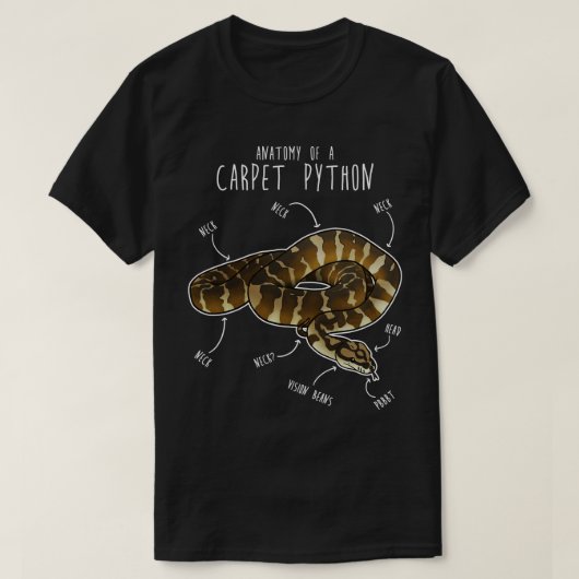 Darwin huisdier Python Snake Anatomie T-shirt (Design voorkant)