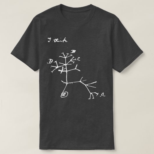 Darwin I Think Tree White T-shirt (Design voorkant)