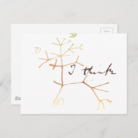 Darwin, ik denk een boom van het leven briefkaart (Voorkant / Achterkant)