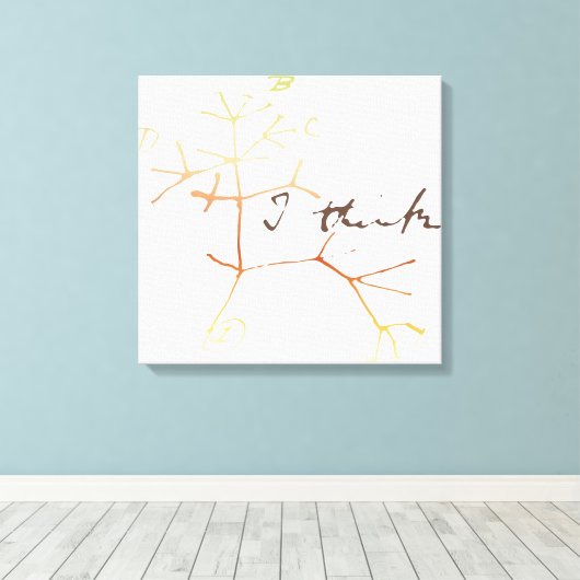 Darwin, ik denk een boom van het leven canvas afdruk (Insitu (Houten vloer))