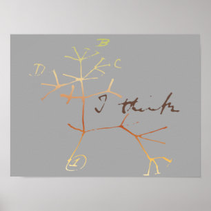 Darwin, ik denk een boom van het leven poster