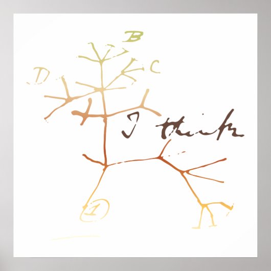 Darwin, ik denk een boom van het leven poster (Voorkant)