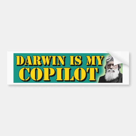 Darwin is mijn copilot bumpersticker (Voorkant)