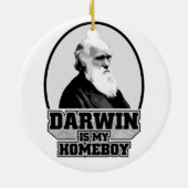 Darwin is mijn homeboy keramisch ornament (Achterkant)