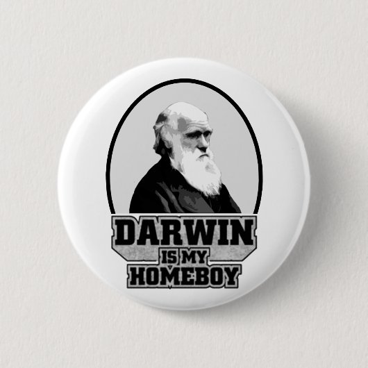Darwin is mijn homeboy ronde button 5,7 cm (Voorkant)