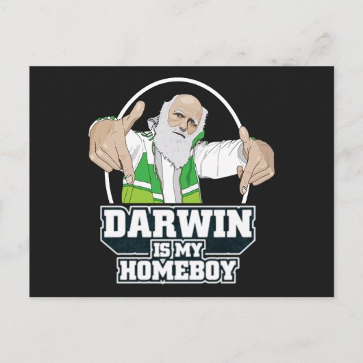 Darwin is mijn homeboy (volledige kleur) briefkaart (Voorkant)