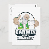 Darwin is mijn homeboy (volledige kleur) briefkaart (Voorkant / Achterkant)