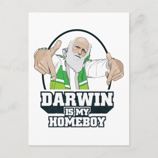 Darwin is mijn homeboy (volledige kleur) briefkaart (Voorkant)
