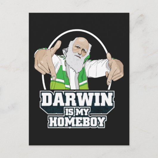 Darwin is mijn homeboy (volledige kleur) briefkaart (Voorkant)
