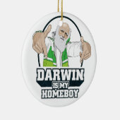 Darwin is mijn homeboy (volledige kleur) keramisch ornament (Rechts)