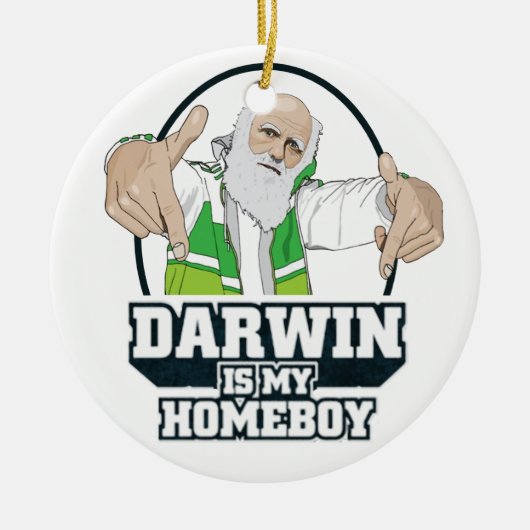 Darwin is mijn homeboy (volledige kleur) keramisch ornament (Voorkant)