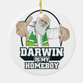 Darwin is mijn homeboy (volledige kleur) keramisch ornament (Achterkant)