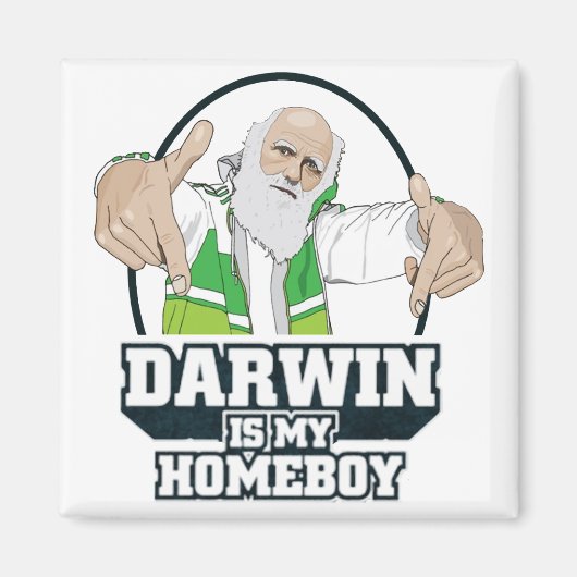 Darwin is mijn homeboy (volledige kleur) magneet (Voorkant)