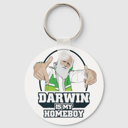Darwin is mijn homeboy (volledige kleur) sleutelhanger (Voorkant)