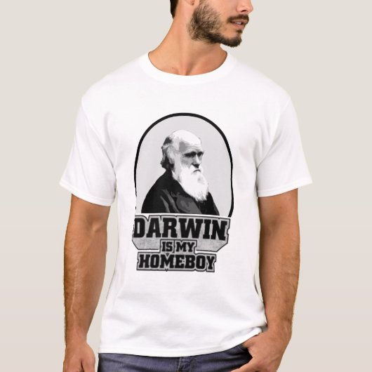 Darwin is mijn    homeboyatheïstische shirt (Voorkant)